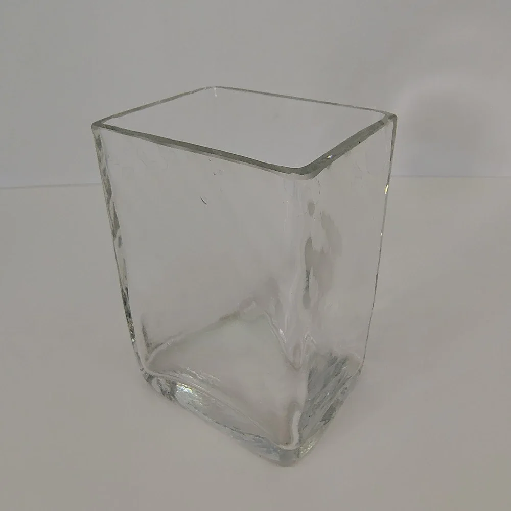 Rectangle Clear Glass Vase 5.5